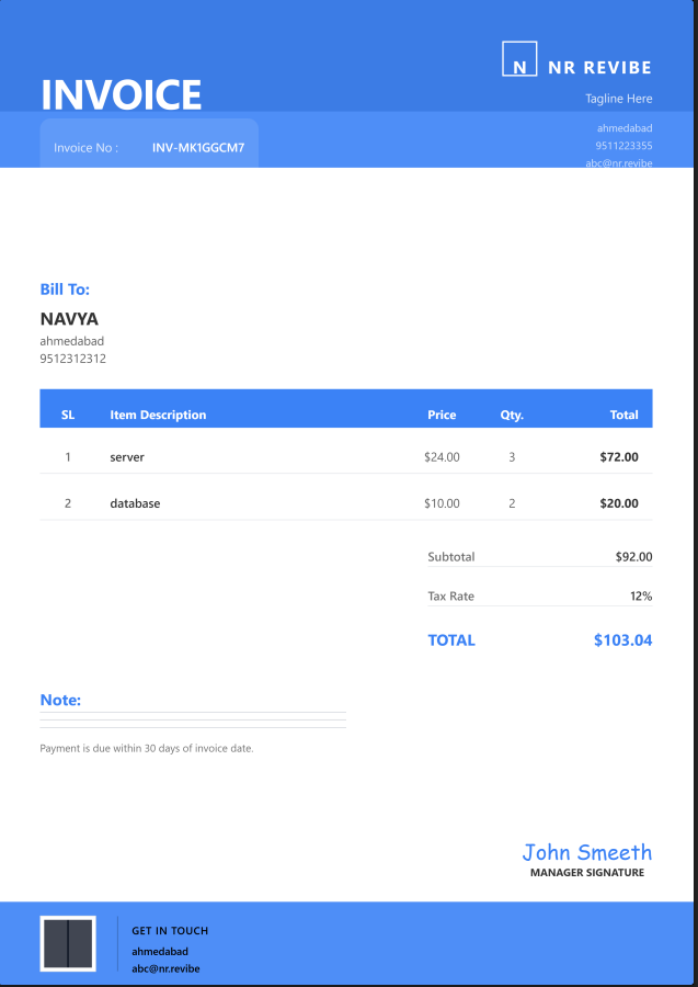 Clean Invoice Template
