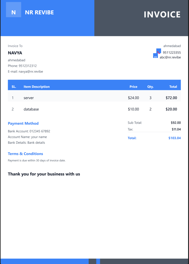 Bold Invoice Template